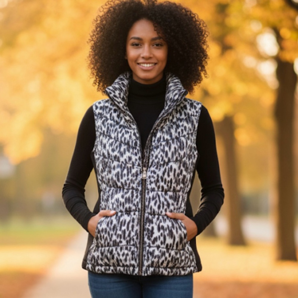 Calvin Klein Black and White Women's Vest Size M